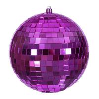 Vickerman 6" Fuchsia Mirror Ball Ornament (4 Pack)
