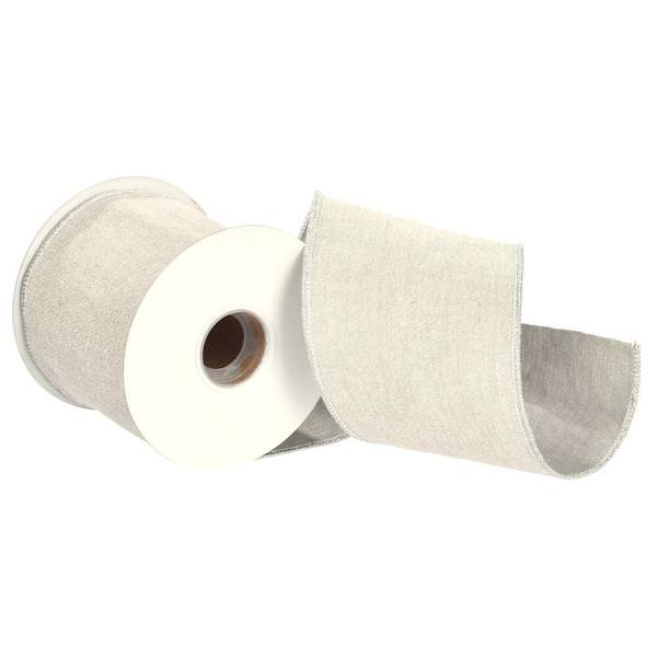 4"x15' Silver Chambre / Metallic Ribbon