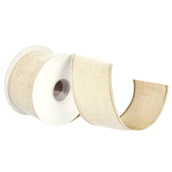 2.5" x 15' Gold Chambre / Metallic Ribbon
