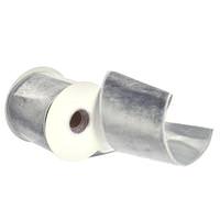 Vickerman 4"x15' Gray Velvet / Metallic Ribbon