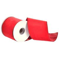 Vickerman 4" x 15' Red Velvet Metallic Dupion Ribbon