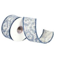 Vickerman 2.5" x 30' Blue Jacquard Ribbon