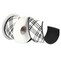Vickerman 2.5" x 15' Black Bias Cut Double Fused Back Ribbon