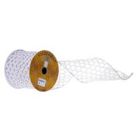 Vickerman 4"x30' White Glitter Sequin Net Ribbon