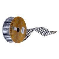 Vickerman 1.5" x 360" Black / White Houndstooth Ribbon