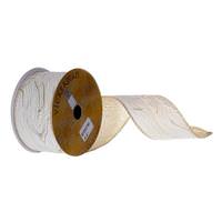 Vickerman 2.5" x 360" Ivory Abstract Grain Wired Ribbon