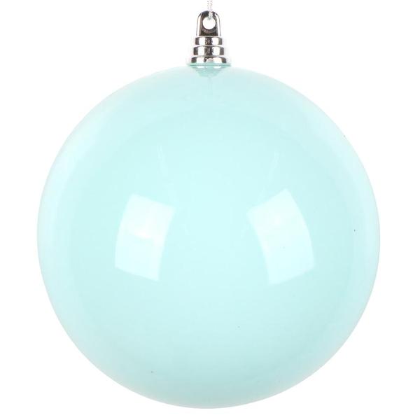 4" Aqua High-Gloss Ball Ornament (6 pack)