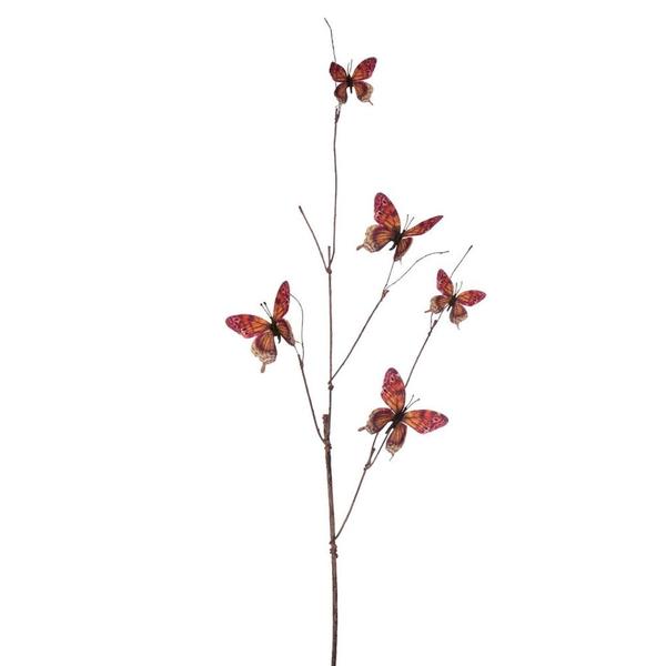 37" Pink / Mocha / Yellow Butterfly Spray (2 Pack)
