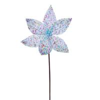 View 23" Baby Blue Poinsettia Stem (4 Pack)