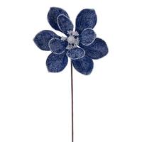 Vickerman 23" Blue Magnolia Stem (3 Pack)