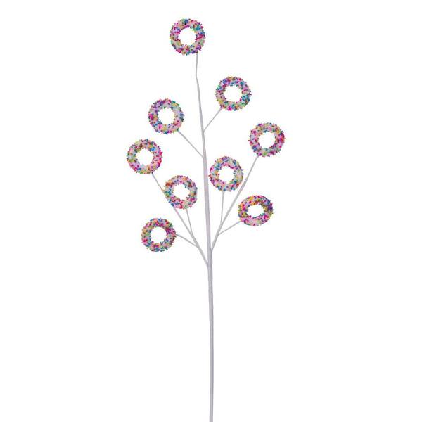 36" White Glitter Circle Spray (3 Pack)
