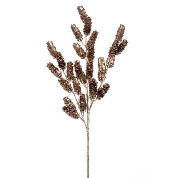 26" Gold Pinecone Spray (2 Pack)