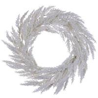 Vickerman 24" Artificial White Pampas Grass Wreath