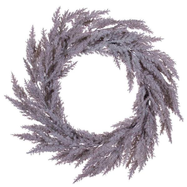 24" Artificial Beige Pampas Grass Wreath