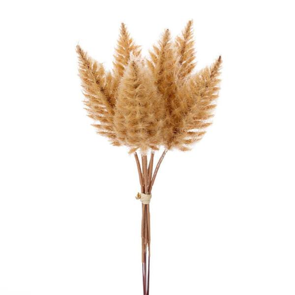 9" Artificial Light Cream Celosia Stem (6 Pack)