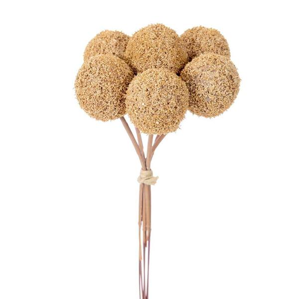 7" Brown / Yellow Billy Button Stem (6 Pack)