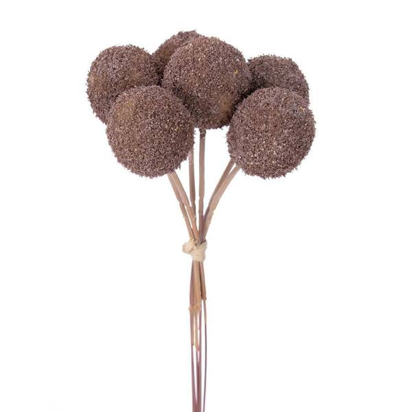 7" Brown / Purple Billy Button Stem (6 Pack)