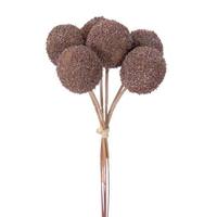 Vickerman 7" Brown / Purple Billy Button Stem (6 Pack)