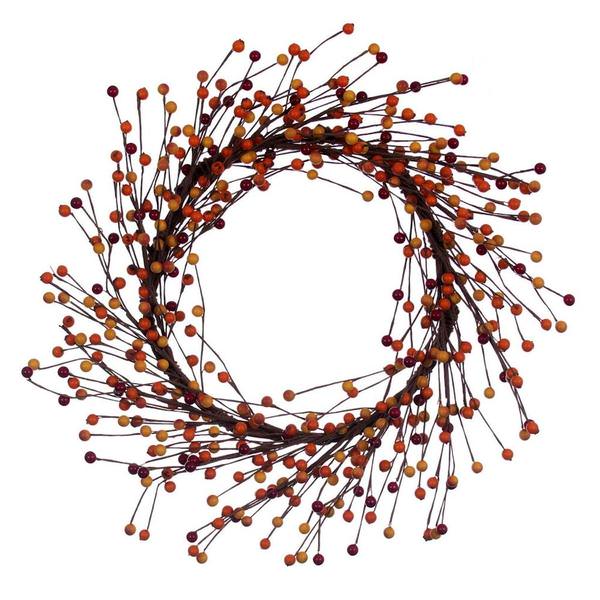 24" Artificial Orange Berry Wreath