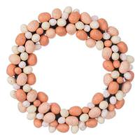 Vickerman 18" Artificial Coral/White Easter Eggs Wreath
