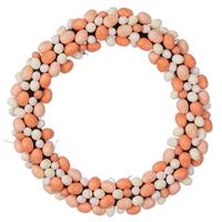 Vickerman 24" Artificial Coral/White Easter Eggs Wreath