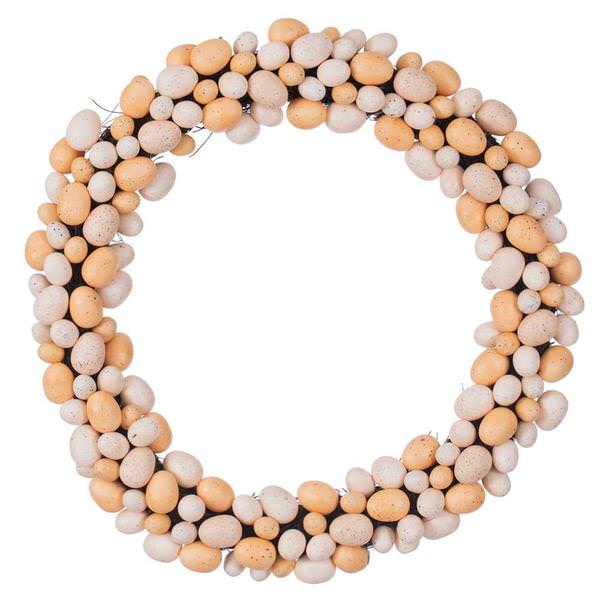 24" Artificial Orange/Ivory Easter Eggs Wreath