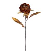Vickerman 21" Artificial Yellow / Brown Peony Stem (6 Pack)