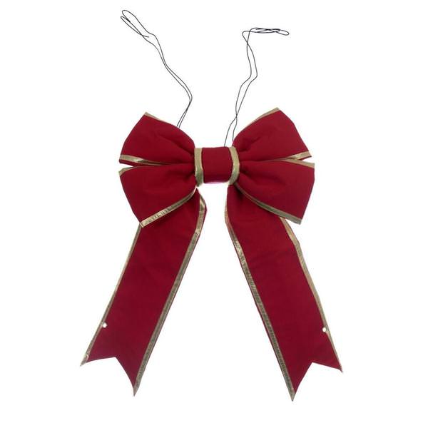 18" x 23" Red / Gold Canvas Gold Trim UV Bow