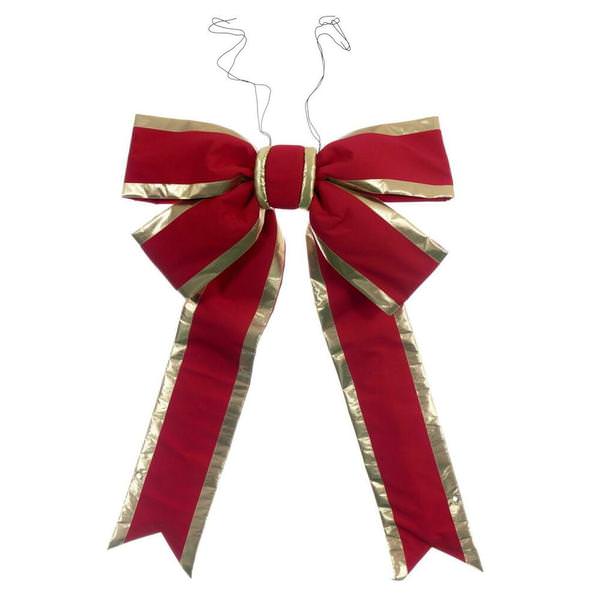 60" x 75" Red / Gold Canvas UV Bow