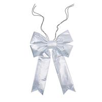 Vickerman 12" x 15" Silver Metallic Outdoor UV Christmas Bow