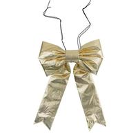 Vickerman 12" x 15" Gold Metallic Outdoor UV Christmas Bow