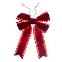 Vickerman 24" x 30" Red Velvet UV Outdoor Bow