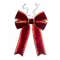 Vickerman 24" x 30" Red / Gold Velvet UV Outdoor Bow