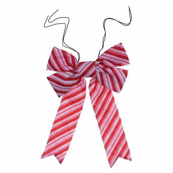 12" x 15" Red / White Nylon Outdoor UV Christmas Bow