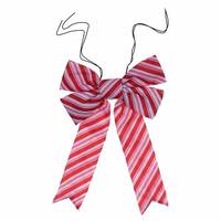 Vickerman 12" x 15" Red / White Nylon Outdoor UV Christmas Bow