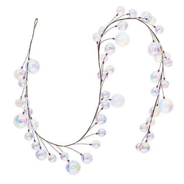 10' Clear Iridescent Ball Branch Wire Garland
