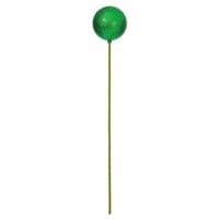 Vickerman 3" x 18" Green Glitter Ball Stick (12 Pack)