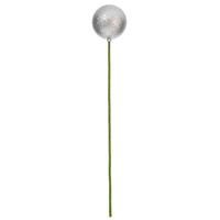 Vickerman 3" x 18" Silver Glitter Ball Stick (12 Pack)