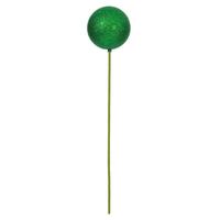 Vickerman 4" x 18" Green Glitter Ball Stick (6 Pack)