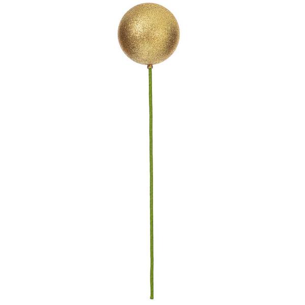 4" x 18" Gold Glitter Ball Stick (6 Pack)