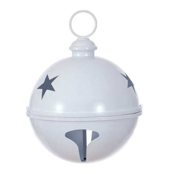 10" White Iron Bell Ornament