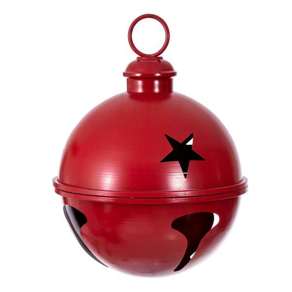 14" Red Iron Bell Ornament