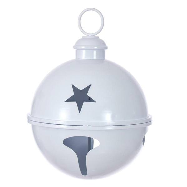 14" White Iron Bell Ornament