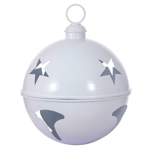 24" White Iron Bell Ornament