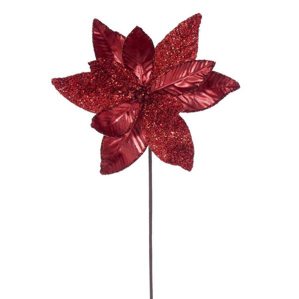 21.5" Red Poinsettia 11" Flower (6 Pack)