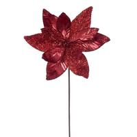 Vickerman 21.5" Red Poinsettia 11" Flower (6 Pack)