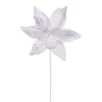 View 21.5" White Poinsettia 11" Flower (6 Pack)