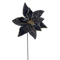 Vickerman 21.5" Black Poinsettia 11" Flower (6 Pack)