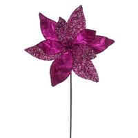 Vickerman 21.5" Hot Pink Poinsettia 11" Flower (6 Pack)