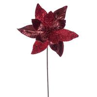 Vickerman 21.5" Burgundy Poinsettia 11" Flower (6 Pack)